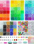 5 Boxes Bracelet Making Kit Pony Beads, 96 Colors 6X9Mm Friendship Bracelet Kit Large Plastic Kandi Beads for Bracelets with 800Pcs Letter Bead Bulk Crafts Gift for Kids Adults DIY Jewelry Toys