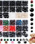 1200PCS Safety Eyes for Amigurumi, Stuffed Crochet Eyes with Washers 6Mm, 8Mm, 12Mm Plastic Crochet Safety Eyes Black Safety Eyes for Crochet Stuffed Animal Eyes for Craft Teddy Bear 6