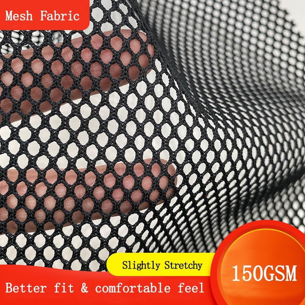 63X83 INCH Black Mesh Fabric, Nylon Netting Fabric for Sewing, Backpack Pocket, Mesh Bag, Netting Clothes
