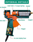 Full Size Hot Glue Gun, 150 Watts with 6 Copper Nozzles Temperature Adjustable Craft Repair Tool Professional Melting Glue Gun DIY Thermo Tool Include 5Pcs Highly Viscous Glue Sticks Luxury Set