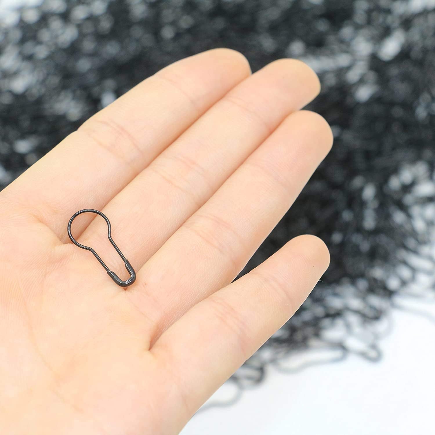 1000Pcs Metal Black Safety Pins/Gourd Pin/Bulb Pin for Clothing Crafting and Diy,Black