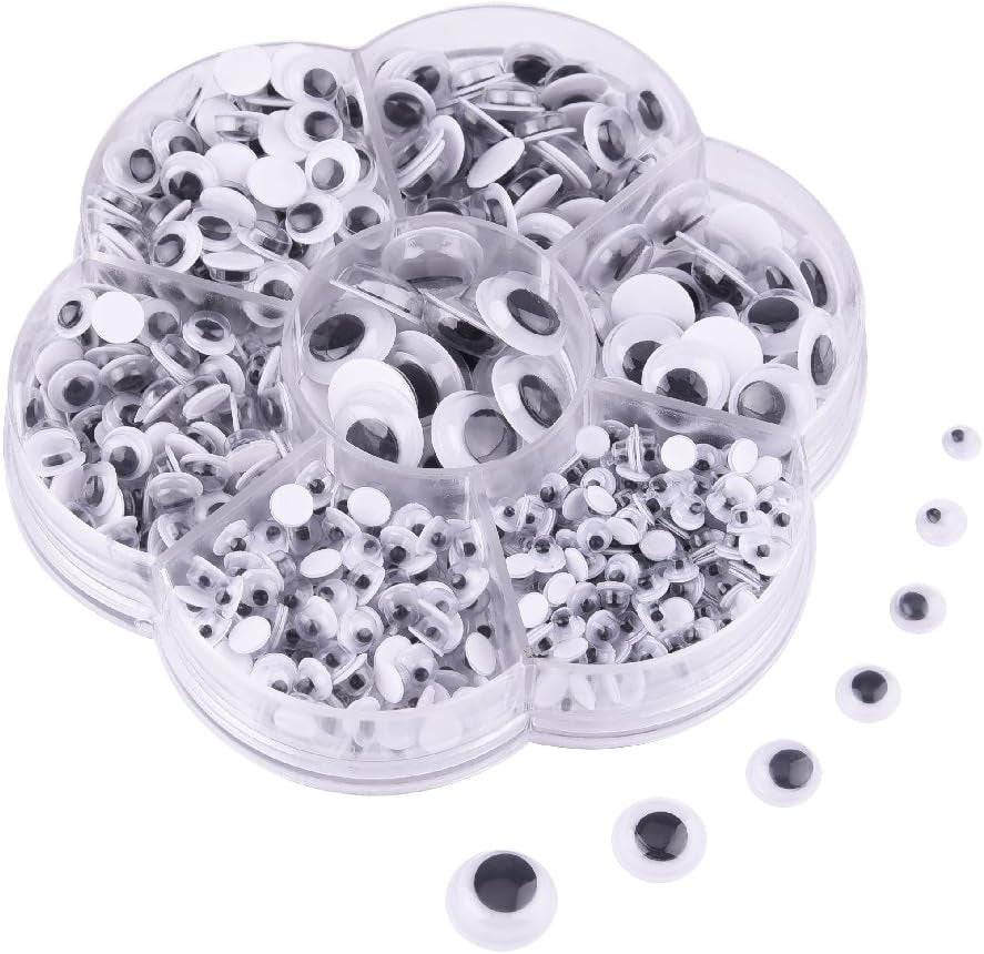 700 Pieces Mixed Wiggle Googly Eyes Self Adhesive Googly Eyes DIY Scrapbooking Crafts (Assorted Sizes)