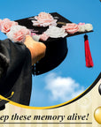 39 Pcs Graduation Cap Decorations Kit Include 29 Faux Flowers Heads Glue Gun 6 Glue Sticks 3 Sheets Glitter Quotes Cap Topper Decoration Kit for Graduation DIY (Cap Not Included)