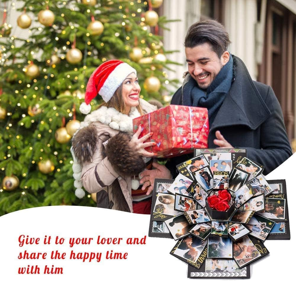 Explosion Box 6 Faces Creative Gift Box,Love Memory DIY Handmade Photo Album Scrapbook, Surprise Birthday Gift, Wedding or Valentine&#39;S Day