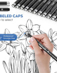 Black Drawing Pens,12 Art Pens Set,Fineliner Ink Pens,Art Markers,Manga Pens,Technical Pens for Sketching,70337