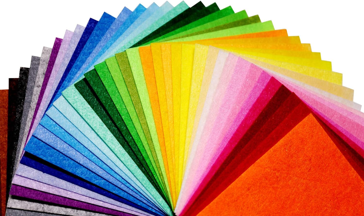 42PCS Colored Felt Fabric Sheets, 6 X 6 Inches  Craft Felt Squares for DIY Craft and Sewing Projects