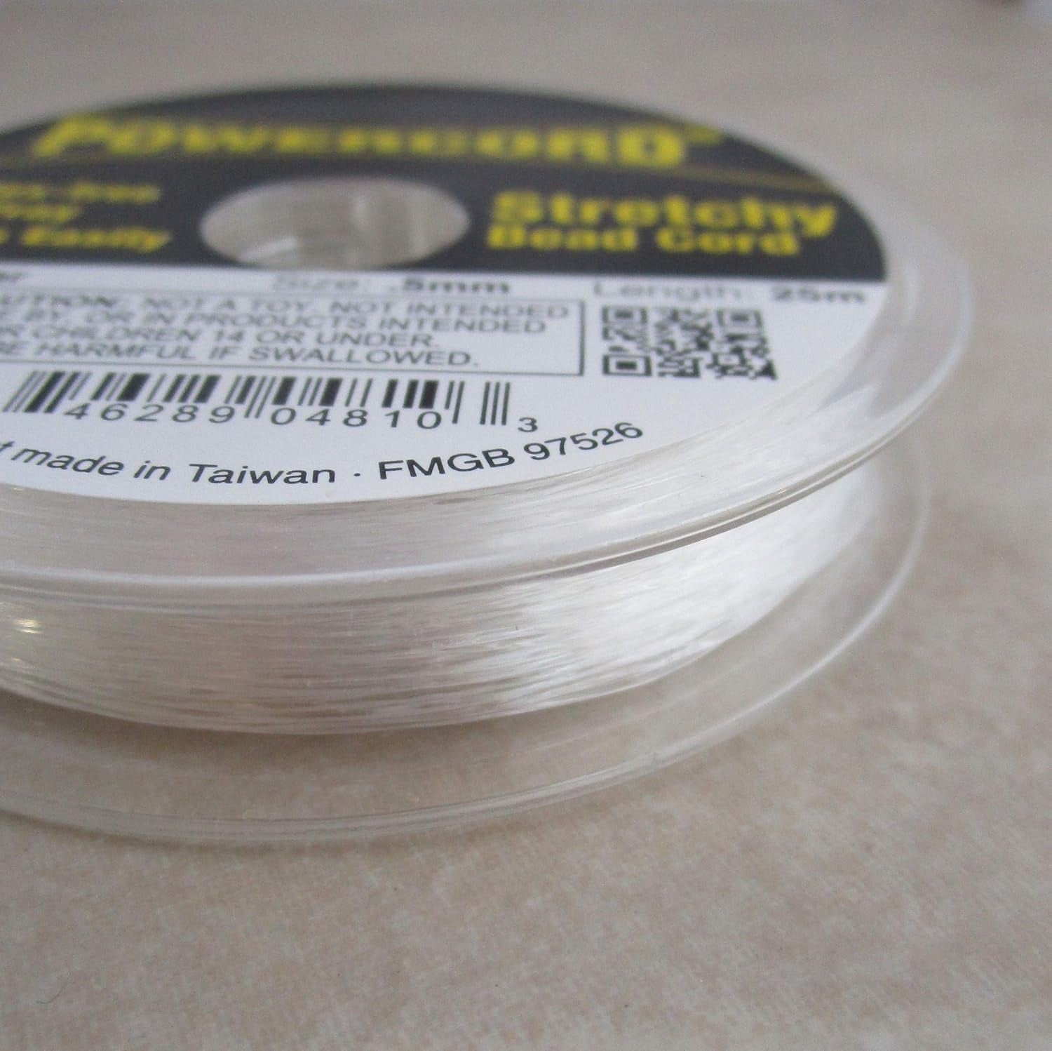 82 Feet Powercord Stretch Elastic Cord 0.5Mm for Jewelry Making