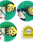 45Mm Rotary Cutter Set with 9 Pack Replacement Rotary Blades Skip Rotary Blades Pinking Rotary Blades for Sewing Fabric Leather Quilting Cutter Paper Perforating Tool