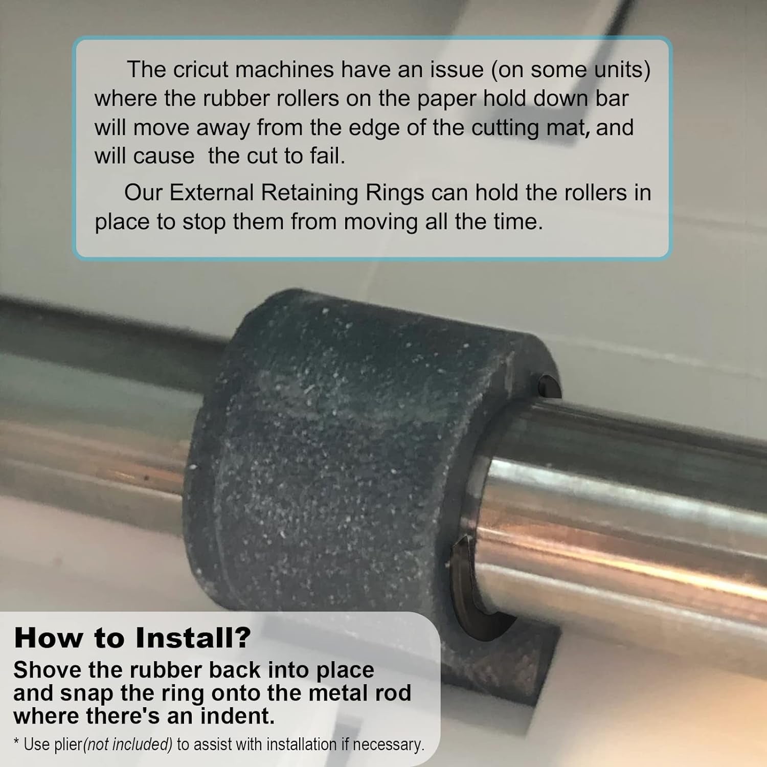 Rubber Roller Replacement Set, Mat Guide Rubbers, Retaining Rings for Cricut Repair Accessories, Complete Repair Kits Compatible with Cricut Maker/Maker 3 Only