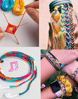 Embroidery Floss 50 Skeins Cross Stitch Thread Rainbow Color Friendship Bracelets Crafts Floss with 12 Pcs Floss Bobbins and 1 Pcs Needle-Threading Tool