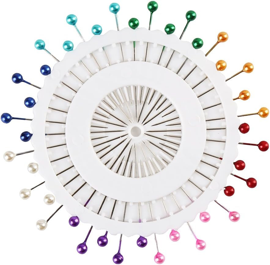 480 Pieces Multicolor Sewing Pins Straight Quilting Pearl Head Pins for Christmas and Other Crafts Making