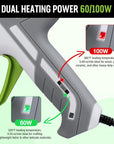Hot Glue Gun Full Size - 60/100W Dual Temp Glue Gun and Sticks Set with 10 PCS Glue Sticks (7/16") - 90S Fast Preheating Hot Glue Gun Kit for Construction, Crafting, DIY and Repairs - White