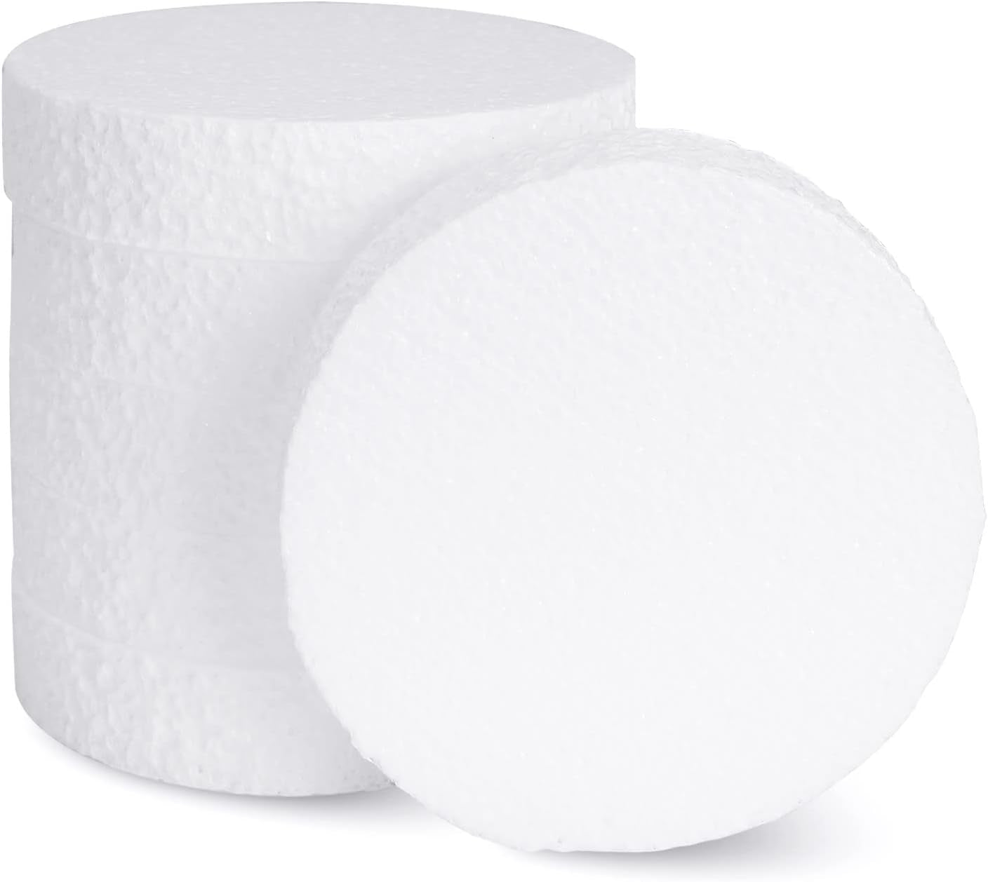 18 Pack 3.9 Inch Foam Circles for Crafts (2”Thick) round Foam Disc Craft Foam Circle for DIY Art Projects (White)