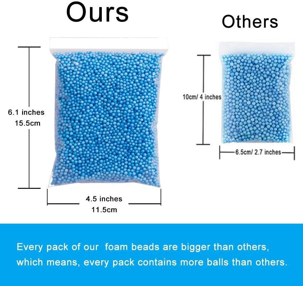 Foam Balls for Slime,16 Sets with Slime Tools (120000 Pcs) 0.08-0.32 Inch Colorful Styrofoam Balls Beads Mini Small Foam Beads for Slime Decorative Ball Arts DIY Crafts Supplies for Homemade Slime