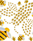 100 Pieces Tiny Resin Bees Ornaments Decor 0.98 Inch, 0.74 Inch, 0.55 Inch Tiny Bees for Crafts Flatback Bee Shaped Embellishments Bee Charms Bees for Wreath Party Home Decoration (Bee)