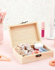 6 Pack Unfinished Wooden Boxes for Crafts with Hinged Lids and Front Clasps, 6X4X2 in for Jewelry, Crafts, Storage