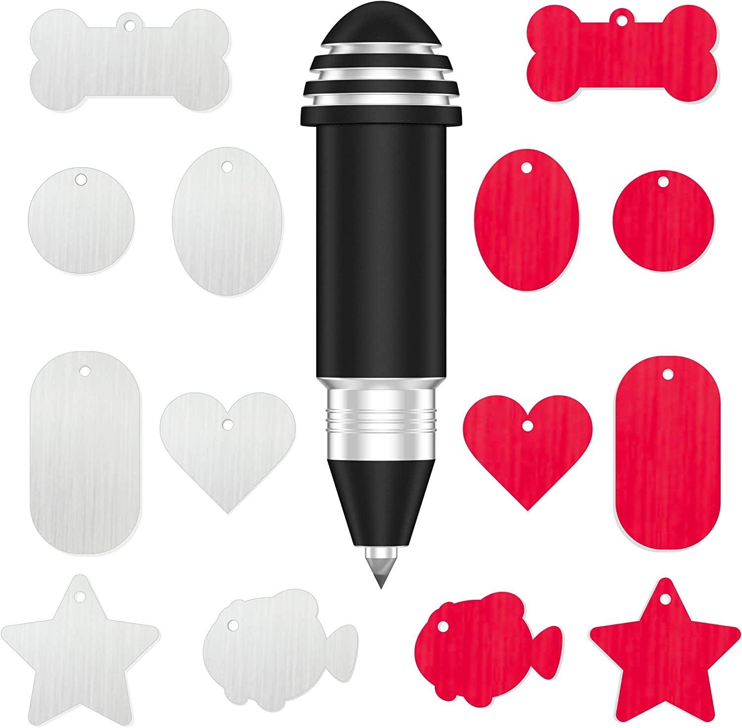 Engraving Tip/Etching Tool/Engraving Tool, with 2 Color & 7 Lovely Blank Tags, Compatible with Cricut Maker, Explore, Explore Air, Explore Air 2 and Explore One (Black)