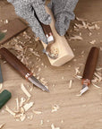 Wood Carving Tools Pack of 11- Includes Black Walnut Handle Wood Carving Knife,Whittling Knife,Hook Knife,Polishing Compound,Sharpening Stone,Cut Resistant Gloves,Wood Carving Kit for Beginners.