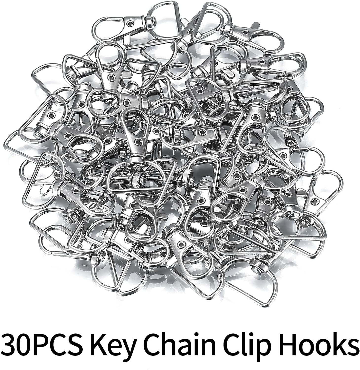 -50 Pcs Keychain Clips,Swivel Clasps Lanyard Snap Hooks,Keychain Hook, Key Chain Rings,Lobster Claw Clasps,D Ring Keychain Clasps,Key Chain Clip Hooks for Purse Hardware Sewing Craft Keychains