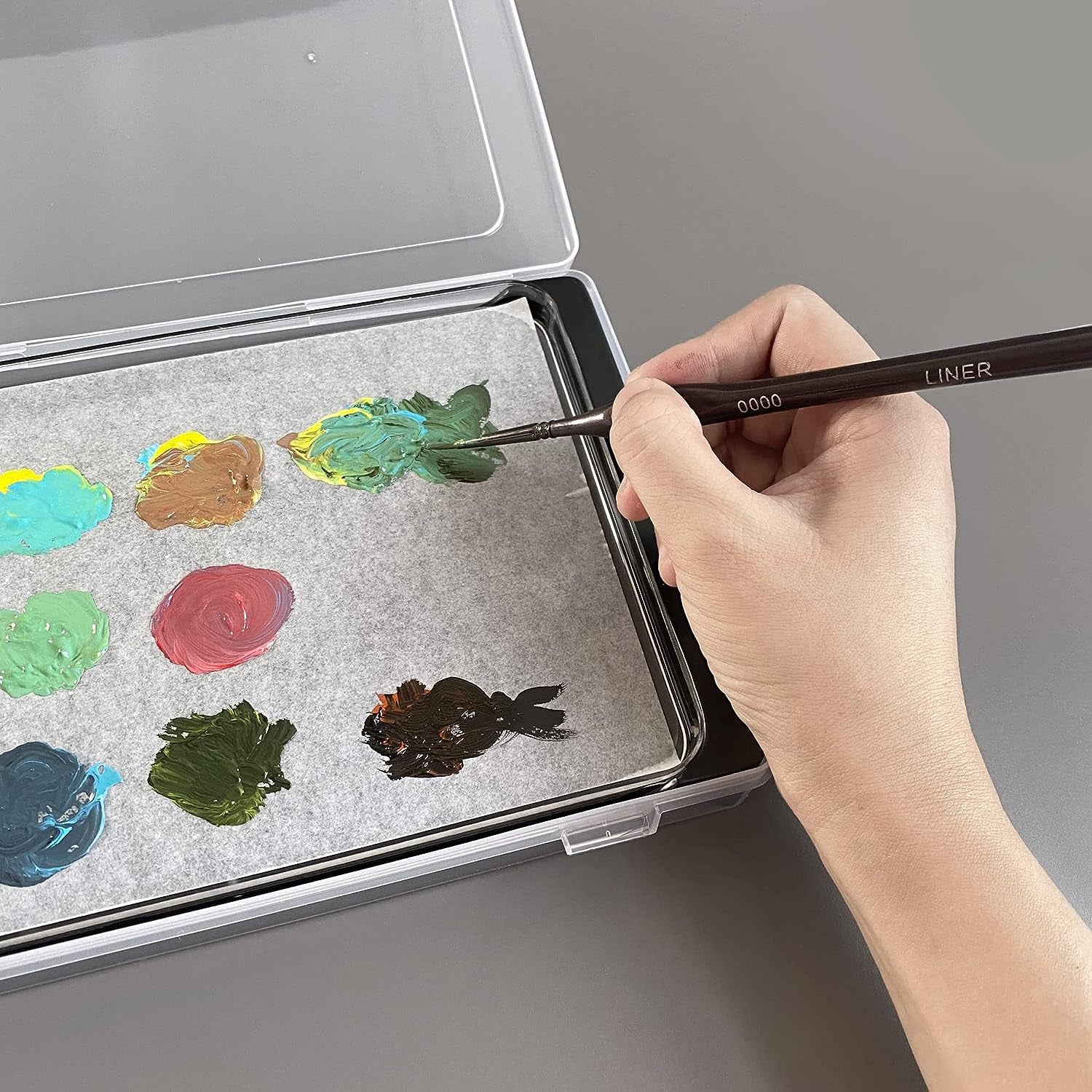 Wet Palette Wet Pallet for Miniatures- Stay Wet Palette for Acrylic Painting Wet Pallets for Painting Miniatures,Paint Brush Holder Organizer Wet Palette Storage Containers