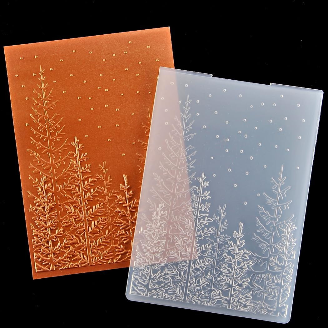 3D Tree Woodland Background Plastic Embossing Folders for Card Making Scrapbooking and Other Paper Crafts 3050933
