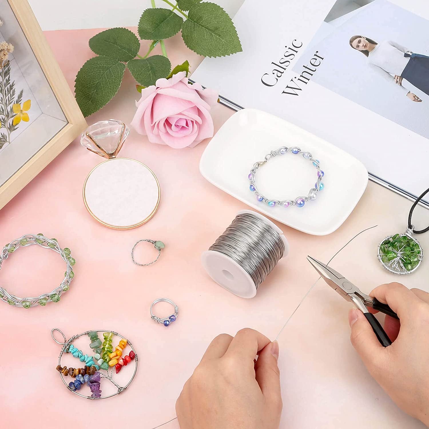 22 Gauge Stainless Steel Wire for Jewelry Making, Bailing Wire Snare Wire Wrapping for Craft and Jewelry Making