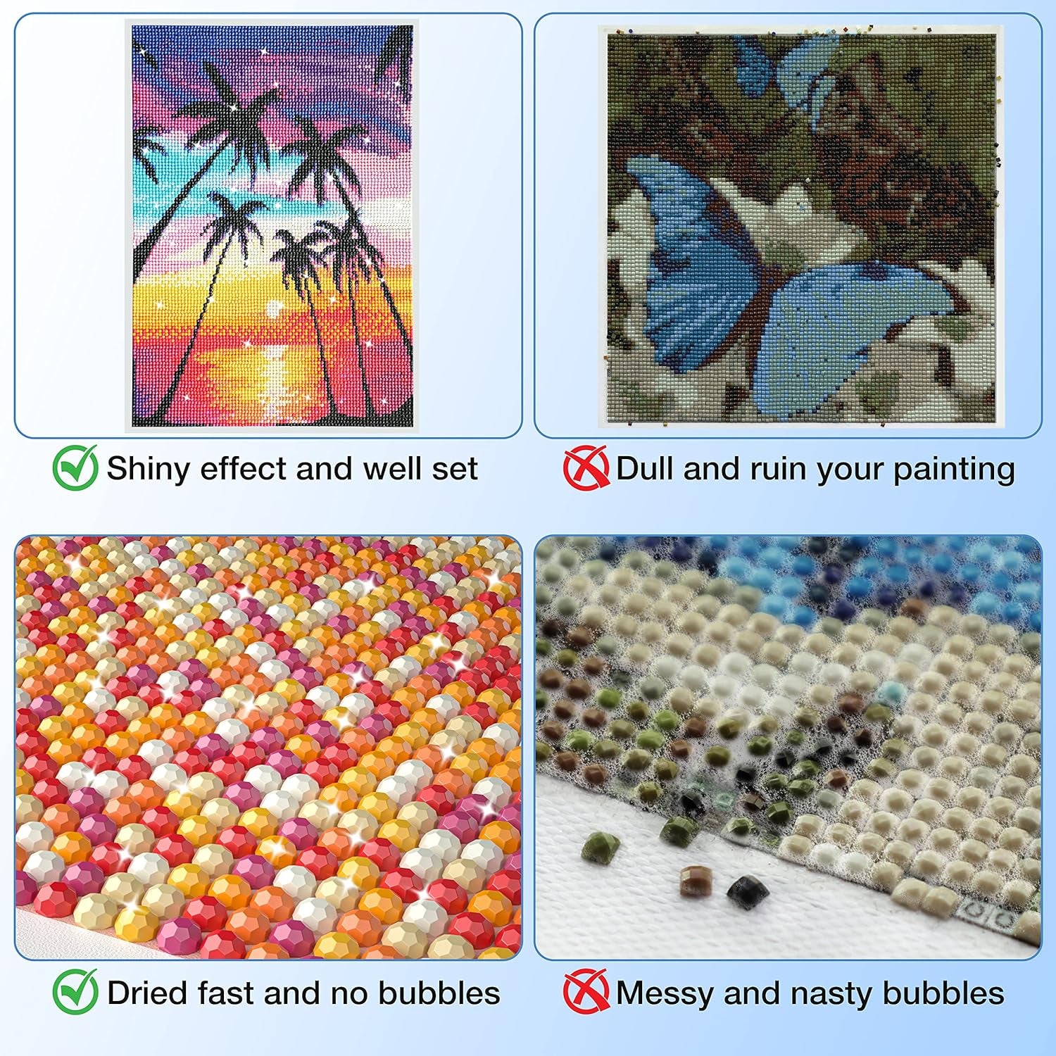 Updated Diamond Painting Sealer 250ML with Silicone Brush, 5D Diamond Painting Glue Accessories Permanent Hold & Shine Effect for Diamond Painting and Jigsaw Puzzles (8.8 OZ)