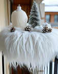 4PCS Faux Fur Ribbon Soft Christmas Fluffy DIY Craft Shaggy Synthetic Plush Patch Sewing Fur Cuts for Garland Party Decoration Furry Patch Ribbon for Winter Costume Gnome Beard Fur Ball Carpet Pet Pad