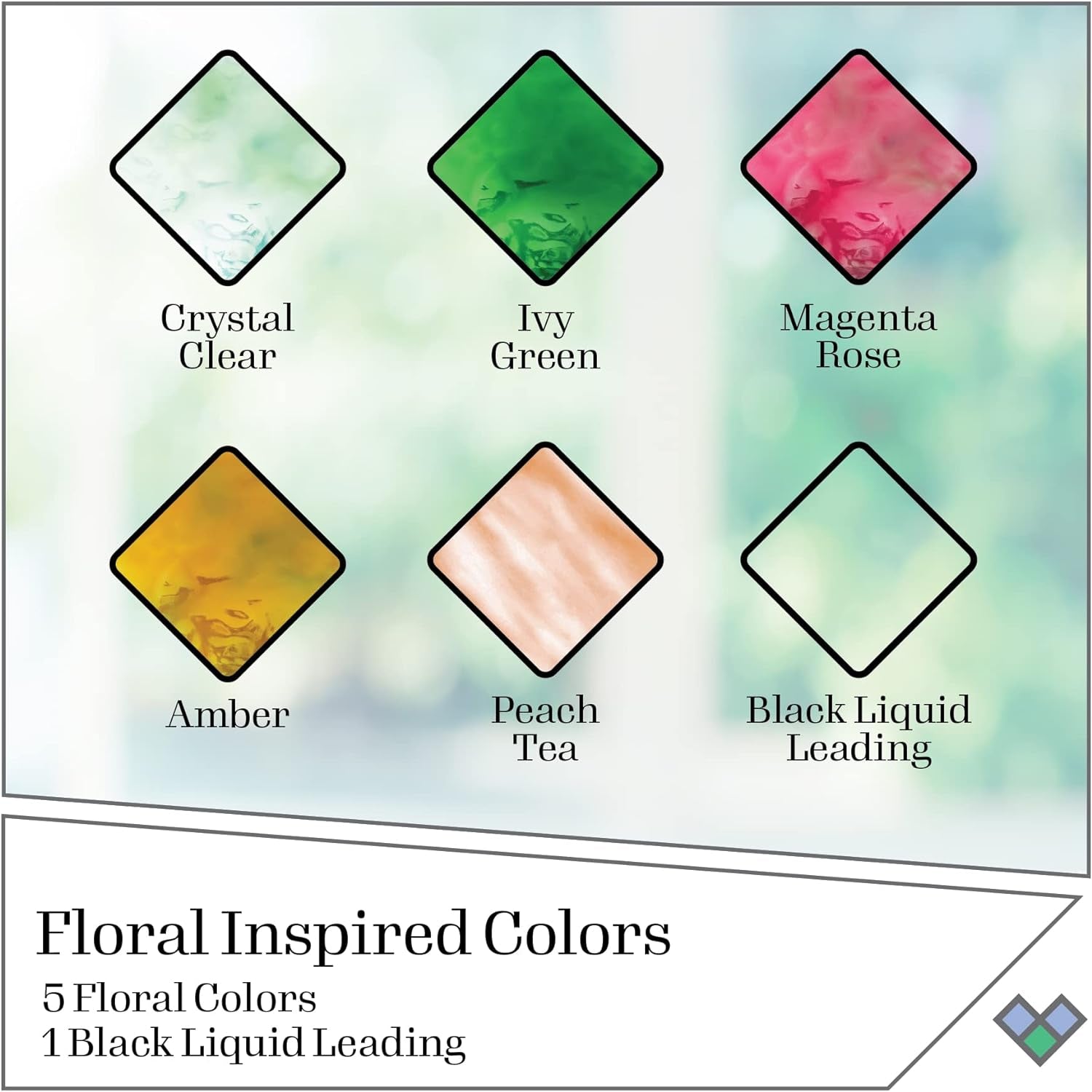 , Floral Stained Kit, Glass Paint Set for DIY Arts and Crafts, Perfect for Beginners and Artists, 1 Count (Pack of 6)