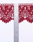 Venice Lace Trim 4 Inch Wide Lace Trim Lace Edge Trim Floral Venice Lace Ribbon Embroidered Lace Wedding Applique DIY Sewing Crafts(Dark Burgundy)