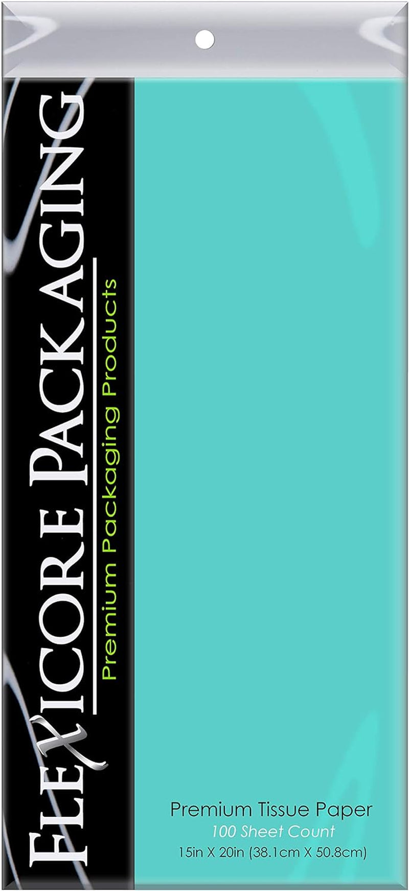 Caribbean Teal Gift Wrap Tissue Paper Size: 15 Inch X 20 Inch | Count: 100 Sheets | Color: Caribbean Teal