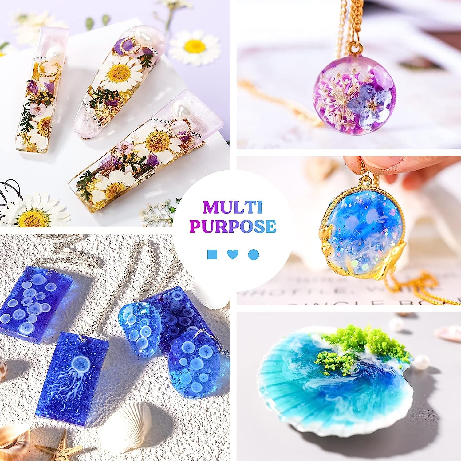 Jewelry Making Kit - 153Pcs Highly Clear Resin with Upgraded UV Lamp, Resin Accessories for Keychains, Jewelry