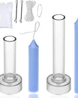 Taper Candle Mold Set-2Pc Pillar Candle Molds -Perfect for Making Emergency Candles, Chime Candles, Table Candles-30 Ft. of Wick, a Mold Sealer and 2 Candle Wick Clips Included as a Gift.