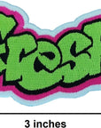 Fresh Patch 90S Graffiti Patch Iron On/Sew On, 3 Inches - Fully Embroidered Cool Patch