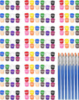 280 Pcs Washable Acrylic Paint for Kids Arts and Crafts, 20 Gouache Watercolor Paint Sets of 12 Colors for Party Classroom Painting Supplies, 20 Flat and 20 Pointed Brushes