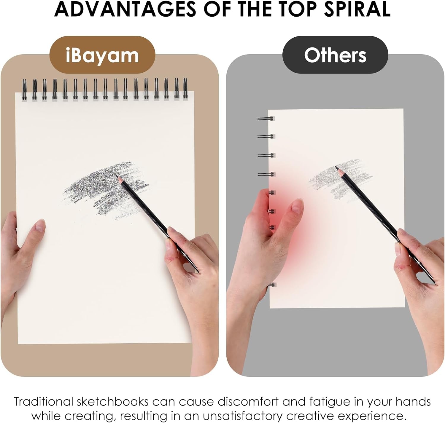 9" X 12" Premium Sketch Book Set, 1-Pack Spiral Bound Drawing Paper, 100 Sheets (68Lb/100Gsm) Sketchbook, Acid-Free Art Drawing Painting Sketching Pad Supplies for Kids, Teens, Adults, Artists