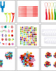 18,980+ Rubber Bands Refill Loom Kit, 37 Colors Loom Bands, 600 S-Clips, 252 Beads, Tassels, 10 Backpack Hooks, Crochet Hooks and ABC Stickers