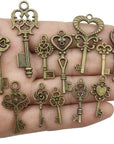 Vintage Skeleton Key in Antique Bronze Style - Set of 46Pcs (HM107)