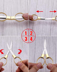 Stainless Steel Scissors anti Rust Folding Scissors Glasses Shaped Mini Shear for Home and Travel Use (6)