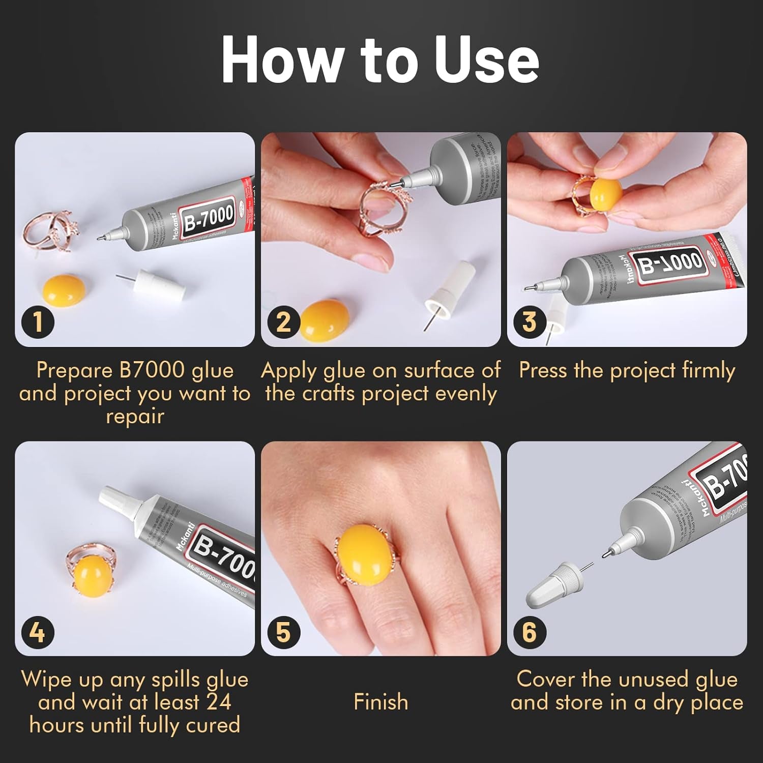 Upgrade B-7000 Jewelry Bead Glue for Crystal Rhinestone, Clear Fabric Glue 3Pcs 25Ml 0.9 Fl Oz Multipurpose Adhesive for Rhinestone Crafts Fabric Metal Stone Nail Art Wood Glass(75Ml / 2.7Oz in Total)