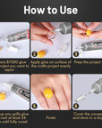 Upgrade B-7000 Jewelry Bead Glue for Crystal Rhinestone, Clear Fabric Glue 3Pcs 25Ml 0.9 Fl Oz Multipurpose Adhesive for Rhinestone Crafts Fabric Metal Stone Nail Art Wood Glass(75Ml / 2.7Oz in Total)