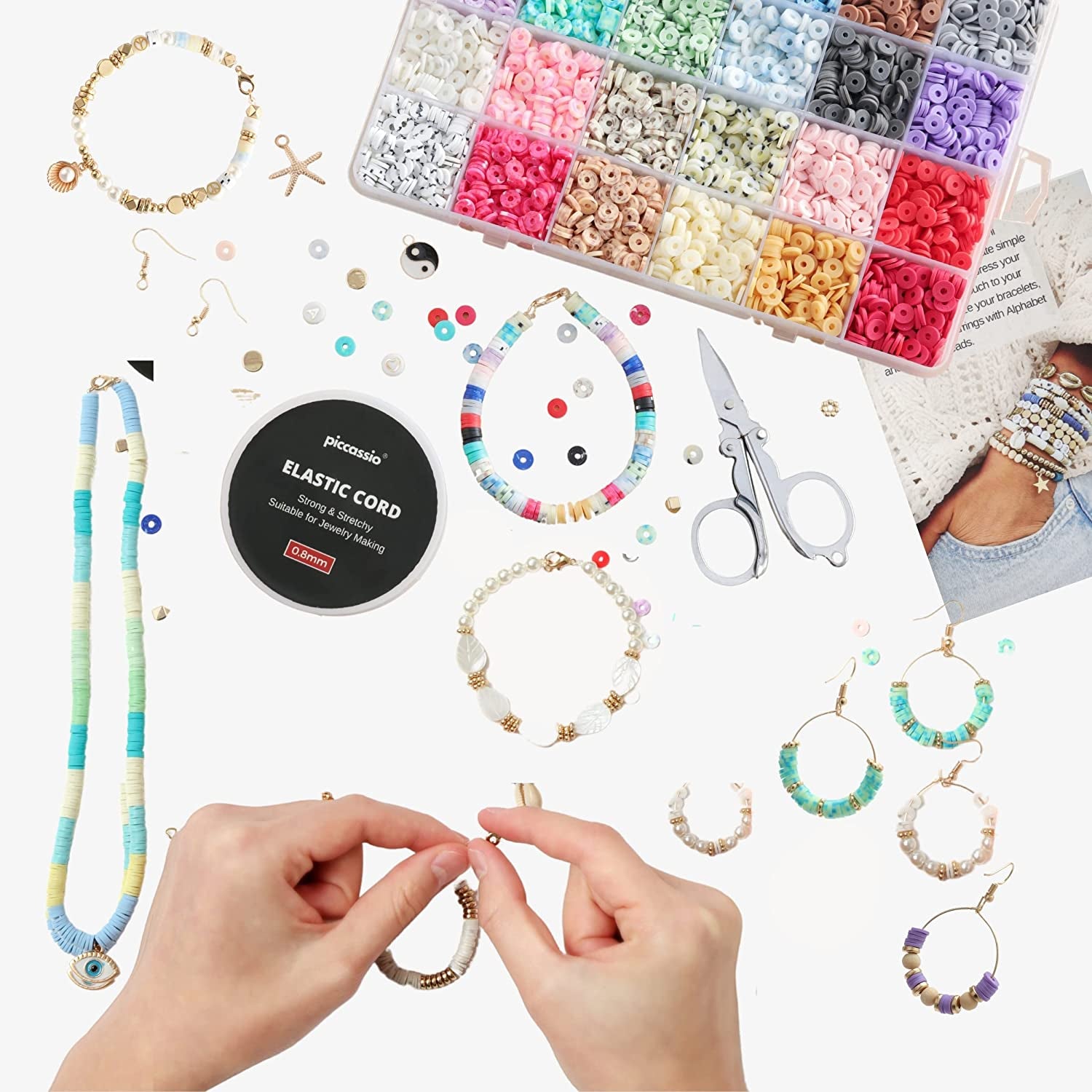 10100+ Pcs Clay Beads Bracelet Making Kit - Heishi Beads for Jewelry Making Kit - Polymer Clay Beads Bracelet Making Kit