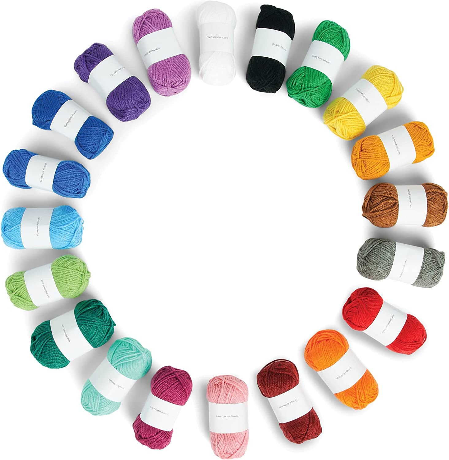 ® Little Crafties™ 20 Assorted Acrylic Yarn Skeins 63Yd Each for Knitting and Crochet Projects , Multipack Starter Kit