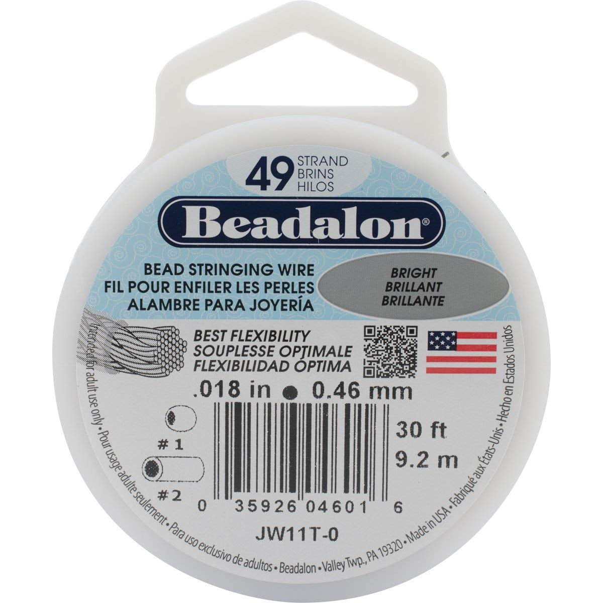 Stringing Wire 49-Strand .018" X30'-Bright