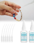 Bracelet String Professional Elastic String Kont Fixing Drip 60G, Clear Bracelet Glue, Keep Stretchy Bracelet String Stay Perfectly Tied for Clay Beads, Jewelry Making Supplies（2Pcs 30G/1Pcs）
