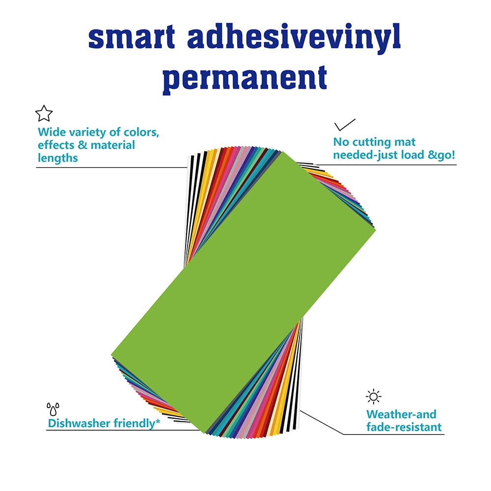 XINPOCUT Smart Adhesive Vinyl Permanent 30 Sheets(5.5X12In) 26 Colors - for Cricut Joy Vinyl for Decor Sticker,Accessories and Supplies,Outdoor, Car Decal, Decoration Vinyl