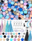 141Pcs Silicone Beads for Keychain Making Kit Beads for Pens Silicone Beads Bulk Key Chain Making Kit 15Mm Silicone Beads Rubber Beads Keychain Making Supplies for Bracelet Necklace Jewelry