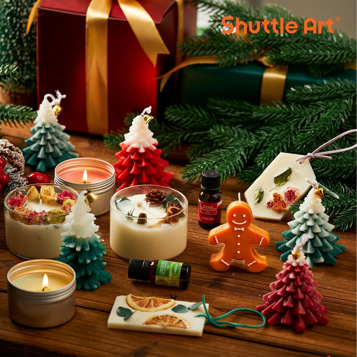 Candle Making Kit, DIY Candle Making Supplies with Candle Jars, Soy Wax, Candle Wicks, Color Dyes, Fragrance Oil and Capacity Pot, Candle Making Arts and Crafts for Adults and Beginners