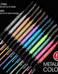 Acrylic Paint Pen, Needle Extra Fine and Chisel Point, 12 Metallic Colors, Waterproof Ink, Works on Rock, Wood, Glass, Metal, Ceramic and More