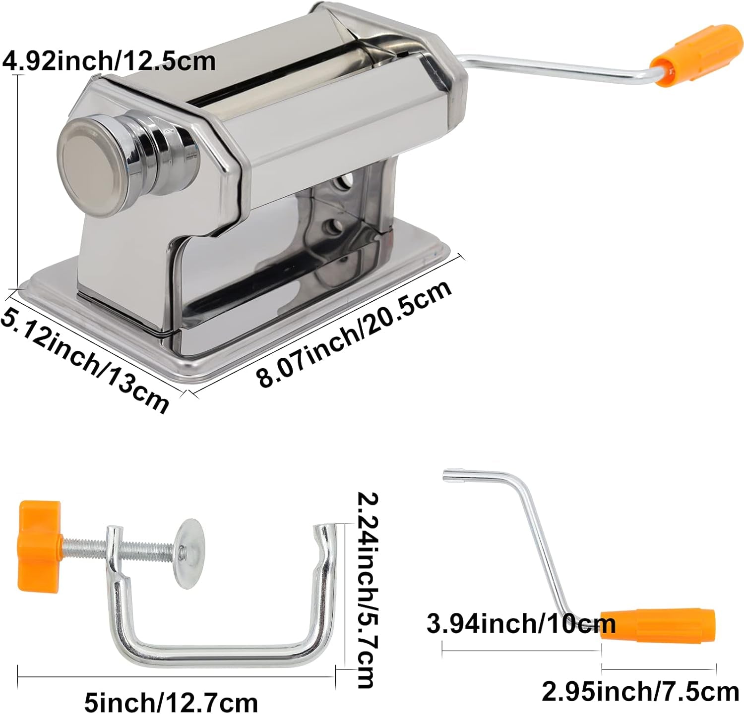 , Craft Clay Mixers Machine and 40PCS Polymer Clay Cutters Mold, Stainless Steel Handmade Clay Rolling Machine for DIY Craft - 6 Thickness Options